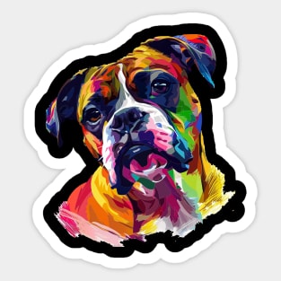 Boxer Colorfull Pop Art Design For Dog Onwer Sticker